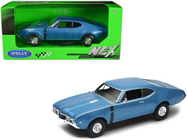 1968 Oldsmobile 442 Blue Metallic 1/24 Diecast Model Car by Welly - £29.15 GBP