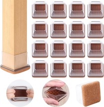 24 Pcs Clear Square Silicone Chair Leg Floor Protectors For, Fit: 0.8&#39;&#39;–... - $39.99