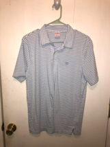 Banana Republic Mens Medium Striped Short Sleeve Polo Shirt Cotton - $9.89