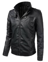 Men Genuine Leather Moto Biker Jacket Bomber Hoodie Jacket Coat- Detach ... - $69.29+