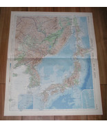 1958 VINTAGE MAP OF JAPAN KOREA CHINA RUSSIA / SCALE 1:5,000,000 - $35.56