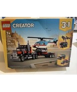 lego creator 3 in 1 Flatbed Truck With Helicopter - New In Box - $30.24 CAD