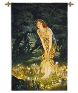 34x52 MIDSUMMER EVE Woman Fairy Faeries Forest Nature Tapestry Wall Hanging - $158.40