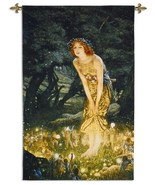 34x52 MIDSUMMER EVE Woman Fairy Faeries Forest Nature Tapestry Wall Hanging - £124.04 GBP