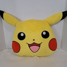 Pokemon Pikachu Plush Bed Pillow 12” Yellow Head Doll Plush Open Mouth - $14.50