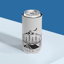 Black and White Camping Wander More Slim Can Cooler for 12 oz. Neoprene Beer or  - $15.45