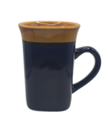 Royal Norfolk Stoneware Coffee Cup Mug Tall 5” DarkBlue &amp; Brown Square B... - $9.74