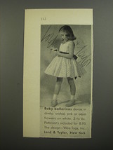 1952 Lord &amp; Taylor Wee Togs Dress Ad - Baby Ballerinas dance in dimity - $18.49