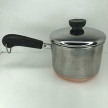 VTG 1801 Revere Ware 1.5 Qt Saucepan Pot w/Lid Copper Clad Stainless Rome NY USA - £13.62 GBP