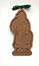 Longaberger Cookie Mold Pottery Father Christmas 1990 Large 8 inch Tall  - $22.24