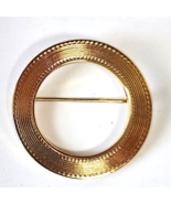 Monet Signed Gold-tone Brooch Vintage 1.3/8&quot; Diameter - $18.80