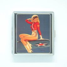 20 CIGARETTES CASE vintage pin up poster airplane pinup card ID holder Pocket - £15.10 GBP