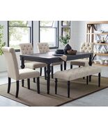 Leviton Urban Style Dark Wash Wood Dining Set: Table, 4 Chairs and Bench - $1,493.40 CAD