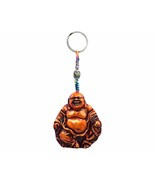 Happy Buddha Gold Spiritual Handpainted Figurine Dangle Handmade Keychai... - £9.48 GBP