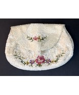 Vintage Beaded &amp; Floral Embroidered Clutch Wristlet Handbag Button Loop ... - $30.00