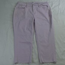Vigoss 18 Marley Capri Light Purple Raw Hem Stretch Denim Jeans - £15.40 GBP