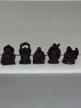 5 Miniature Dollhouse Faux Carved Mahogany Buddha Floor Statue 1:12 NR 1.75-2 in - £15.89 GBP