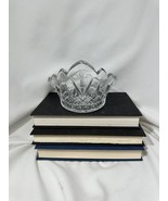 Vintage Crown Tiara Pressed Glass  Scalloped Star Trinket Bowl Candy Dish - $24.31