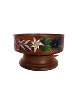 Vintage hand painted wood music box nut bowl Swiss plays &quot;Love Story&quot; - $41.01 CAD