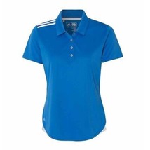 NEW Women&#39;s Adidas Blue Golf A235 3-Stripes Shoulder Polo Short Sleeve S... - $25.74