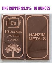 10 Oz, Copper Bullion Bar .999 Fine, Pure Copper Polished Finish, 1 Pcs - $70.57