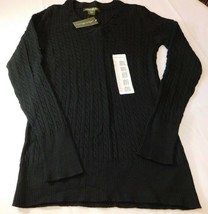 Eddie Bauer Women&#39;s Ladies Long Sleeve Sweater v neck S small Black SU4248 NWT - £22.36 GBP