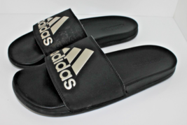 adidas Men’s Size 10 Adilette Comfort Slide Sandal Black Silver Art G54140 - $15.99