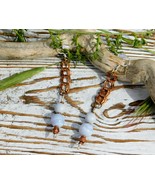 Blue Lace Agate Sterling Silver Dangle Earrings to Calm Energy Solara So... - $41.16 CAD