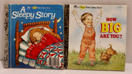 A First Little Golden Book Lot of 2 Sleepy Story How Big Are You? Vintage 6 inch - £5.49 GBP