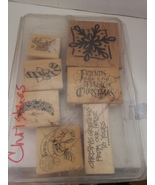 7 Wooden Christmas Stamps in Package ^ - $464.04 MXN