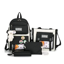 4 In 1pcs Set Fashion Multiple Pockets Women Backpack Canvas Large Capac... - £57.42 GBP