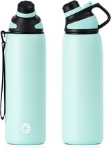 Insulated Water Bottle Wide Mouth 27oz Vacuum Stainless Steel Thermo Fla... - £31.63 GBP