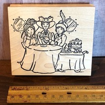 Imagine Rubber Stamps Fancy Ladies Tea Lunching with Cake Stamp - $15.43