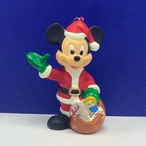 Walt Disney Merry Christmas ornament holiday figurine Mickey Mouse santa... - £11.00 GBP