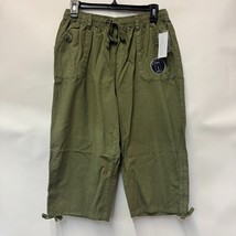 Karen Scott Womens M Olive Sprig Green Ruched Skimmer Shorts NWT BW63 - $19.59
