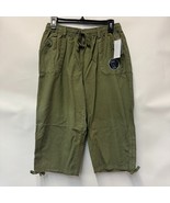 Karen Scott Womens M Olive Sprig Green Ruched Skimmer Shorts NWT BW63 - $26.67 CAD