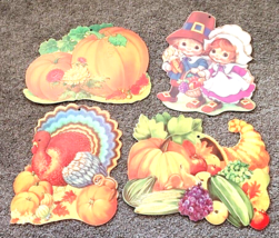 Vtg Eureka Lot 4 Die Cut Paper Wall Hanging Decor USA Autumn Fall Thanksgiving - £11.81 GBP