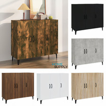 Modern Wooden 3 Door Wide Home Storage Cabinet Unit Shelves With Metal L... - $83.41+