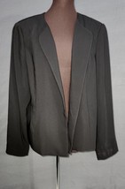 Eileen Fisher Womens Black Polyester Long Sleeve Open Front Pockets Blaz... - $29.95