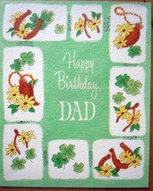 Mid Century American Greeting Happy Birthday Dad Greeting Card 1960s - $2.99