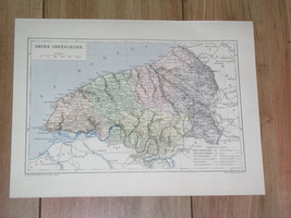 1887 Original Antique Map Of Department Of Seine Inferieure Rouen / France - $27.47