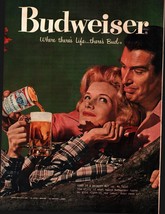 1958 Budweiser Bud Beer Brewery Vintage Print Ad Anheuser Busch St. Louis MO USA - £19.86 GBP