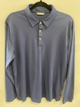 WILLY California Athletic Polo Shirt-Blue ’ S/S Pima Cotton Ret$70 EUC L... - $12.38