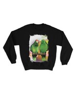 Parrot Airbrush : Gift Sweatshirt Bird Nature Artistic Art Pastel Waterc... - $39.50 CAD