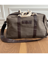 Tommy Bahama Olive Green Canvas Overnight Duffel Travel Rope Handles - $36.00