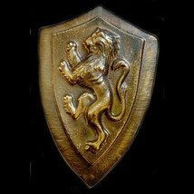 Rampant Lion Shield plaque in Dark Bronze finish - $19.79
