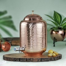 Pure Copper Water Dispenser (Matka) Hammered Container Pot 4/ 8/ 12 /16 ... - $48.02+