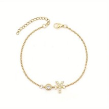 2Ct Lab Created Round Initial &quot;Y&quot; Chain Bracelet Diamond 14K Yellow Gold Plated - £157.59 GBP
