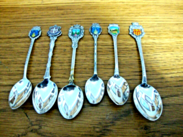 SOUVENIR SPOONS GERMANY SILVER  PLATED LOT OF 6 ENAMELED COATS OF ARMS  ... - $552.85 MXN