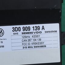 Volkswagen VW Kessy Keyless Entry Lock Control Module 3D0909139A Oem 5wk48826 image 2